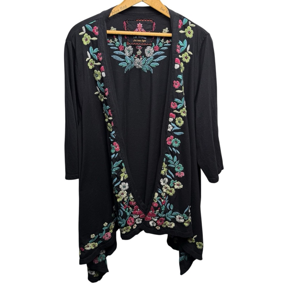 Johnny Was L/XL‎ Fully Embroidered Cardigan/Tunic Floral Butterfly Boho